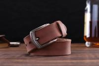 Cinturones de diseñador para hombre, piel de vaca auténtica de alta calidad, color marrón, de lujo,talla grande, 100% grano real - details 40