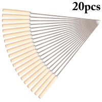 Juego de 20 Palillos para Barbacoa de Acero Inoxidable con Mango de Madera - details 0