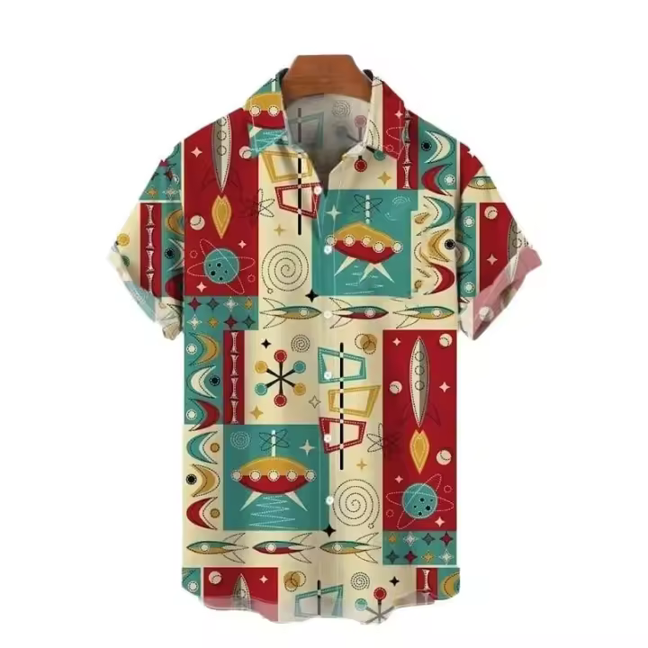 Camisas hawaianas: camisas de manga corta estampadas de secado rápido para playas, ocio, fiestas y vacaciones. - 1
