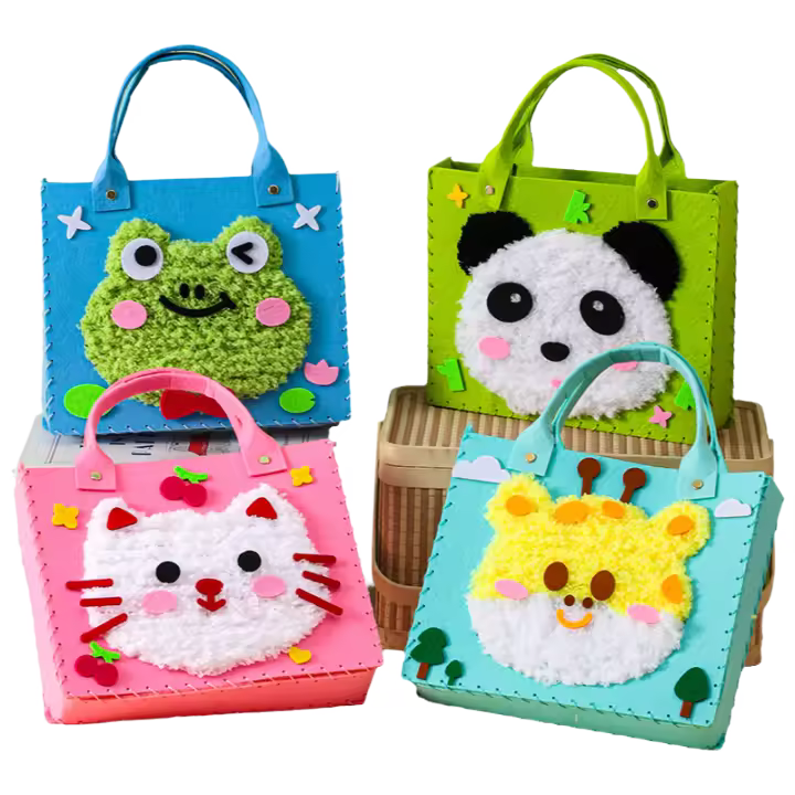 Set De Manualidades Para Niñas DIY Bolsa De Animal De Punto De Terciopelo Kit De Artesanía Para Principiantes Juguetes Hechos a Mano Para Aprender a Coser - 1