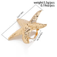 Seabeach-Anillo de concha de estrella de mar para mujer Color dorado nueva moda anillos de dedo de concha de perla grande joyería regalos de personalidad de verano - details 0
