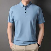 Nueva camiseta personalizada de verano de alta gama para hombre, Polo de marca de moda de negocios de manga corta de color sólido, cómodo y transpirable - details 14