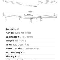 Manillar de Bicicleta MTB WAKE de Aleación de Aluminio Riser de Montaña de 720mm 780mm - details 4