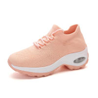 Zapatillas deportivas casuales de correr para mujer, de punto volador, estilo calcetín, talla grande, nuevas. - details 11