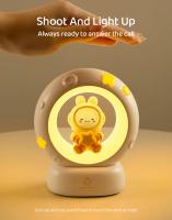 Luz nocturna de gato bonito Adornos de decoración creativos de dibujos animados para habitación de niños Carga de cabeza Luces LED suaves Regalo - details 1
