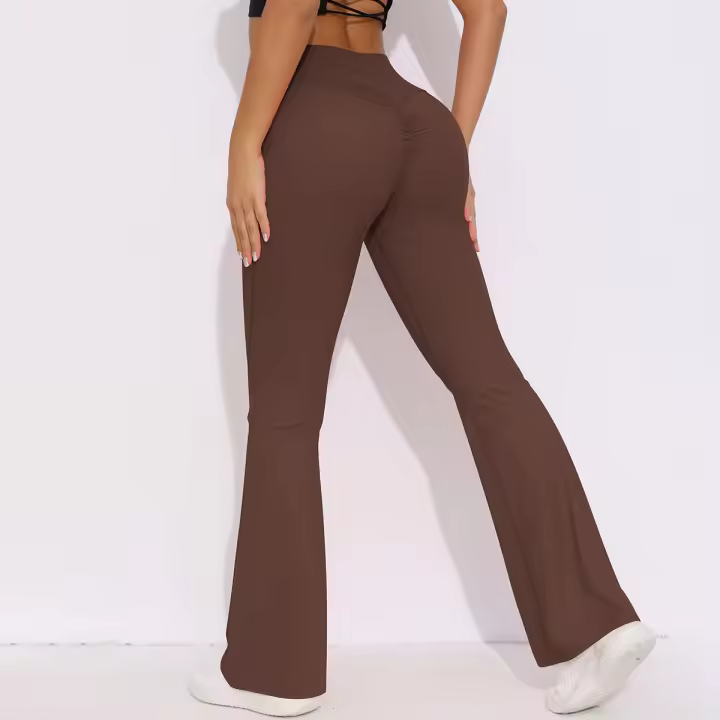 Mallas de Yoga a prueba de sentadillas para mujer, pantalones de Yoga de cintura alta, levantamiento de glúteos, pantalones de tiburón Micro acampanados, pantalones de Yoga ajustados de cintura alta - 1