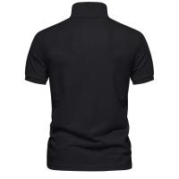 polos hombre manga corta ropa hombre día del padre Verano de alta calidad de algodón transfronterizo bordado de ciervos Polo camiseta de hombre Color sólido solapa Tops básicos de manga corta para hombres - details 8