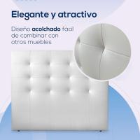 Molo Paris Acolchado de Alta Gama Tapizado en Piel Tamaño 160 x 120 cm Poste de Cama 150 Blanco - details 4