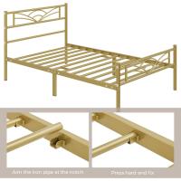 Cama Individual con Espacio Bajo Marco Metal Altura 32 cm Cama Individual con Cabecera para Colchón de 90 x 190 cm Blanco - details 87