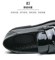 Zapatos de cuero de negocios de color sólido, mocasines brillantes de moda para hombres, la versión coreana es simple. - details 6