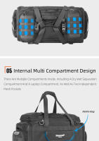 Rhinowalk-bolsa trasero para motocicleta, impermeable, 50-70L, bolsa de asiento trasero expandible, separación en seco y húmedo, mochila versátil, bolsillo para ordenador portátil de 14" - details 10