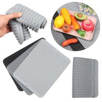 Mantel Individual de silicona para cocina, almohadilla de drenaje antideslizante, soporte plegable para platos, aislamiento térmico, 1 piezas - details 3