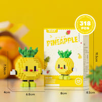 Fruit figurine mini particle trendy play fruit happy food set creative desktop decoration with building blocks - details 7