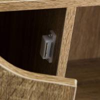 Estantería de Madera, Librería, Estantería Cubo con Puertas y Compartimentos Abiertos, Mueble almacenaje, en Color Natural de 90x29x89 cm para Estudio,Dormitorio, Salón y Oficina - details 3
