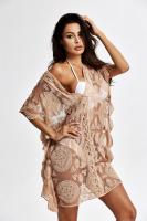 Nuevo vestido de playa, hueco crochet bordado playa bikini túnica tamaño: busto 60, longitud 84, cuello 20. - details 1