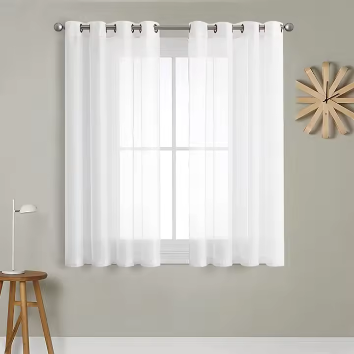 Cortinas de gasa Cortas Translúcidas - 1