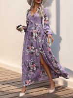Vestido Largo de Manga Grande con Estampado Cuello en V, Moda Coreana Harajuku para Mujeres - details 15