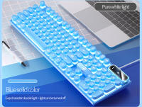 Teclado de máquina de escribir para juegos, periféricos redondos de 104 teclas con cable, Color a juego, retroiluminado, para ordenador de escritorio y portátil - details 10
