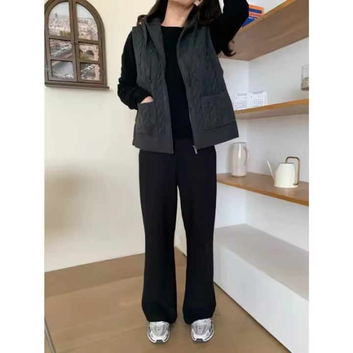 Suéter de punto para mujer, suéter de gran tamaño para niña, Tops de Cachemira para mujer, jersey sin mangas, Maxi Vintage Y2k para otoño - 1