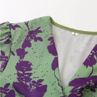 GASL-Elegante Vestido Ajustado con Cuello en V Manga Corta Estampado para Mujer - details 3
