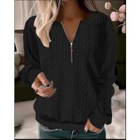Camisetas con cuello en v para mujer, jerséis informales de manga larga, camiseta para mujer de otoño - details 1