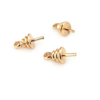 Perlas de latón de alta calidad con baño de oro de 18K, media perforación, para conectar dijes, tapas de perlas, accesorios para la fabricación de joyería DIY para mujeres - details 56