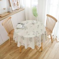 Mantel de lino y algodón de 150cm, cubierta de mesa redonda, con pequeñas flores antipiscina, utilizado para cocina y mesa de comedor - details 5