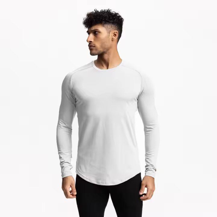 Suéter deportivo de manga larga para hombre, camiseta transpirable de secado rápido, cómoda para correr - 1