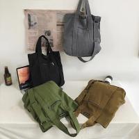 Bolso bandolera de estilo japonés retro para hombre - Bolso de hombro versátil e informal para viajeros en color sólido - details 1