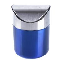Mini cubo de basura de acero inoxidable para coche, cubierta rodante desmontable, cubo de basura de polvo, cubo de basura de esc - details 6