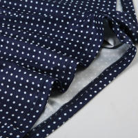 Pantalones cortos básicos cómodos e informales sueltos con botones de cintura elástica tejidos a rayas de verano para mujer - details 68