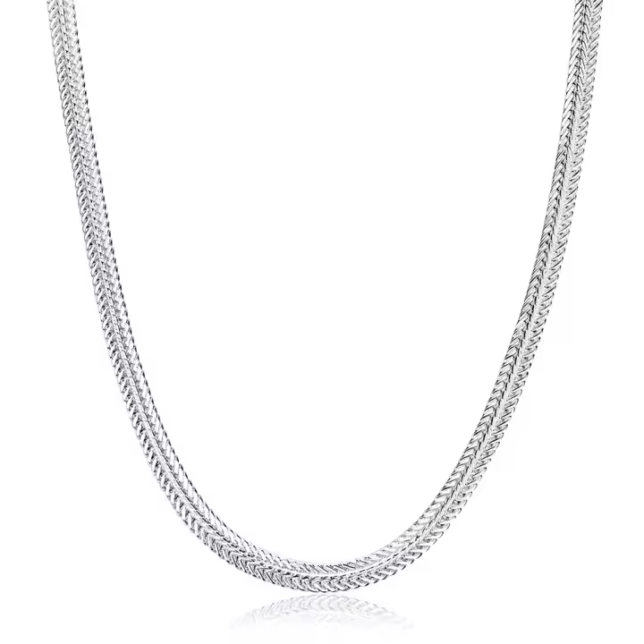 Sterg Sier Collar de cadena de serpiente plana de 6 mm para hombres y mujeres, joyería moderna y encantadora - 1