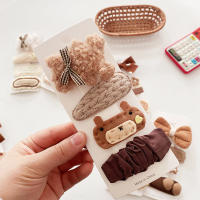 4PCS Clip De Pelo Para Bebés Con Peluche Falso Accesorios De Cabello Para Niñas Estilo Coreano Y Japonés Floral Adecuado Para Otoño E Invierno - details 8