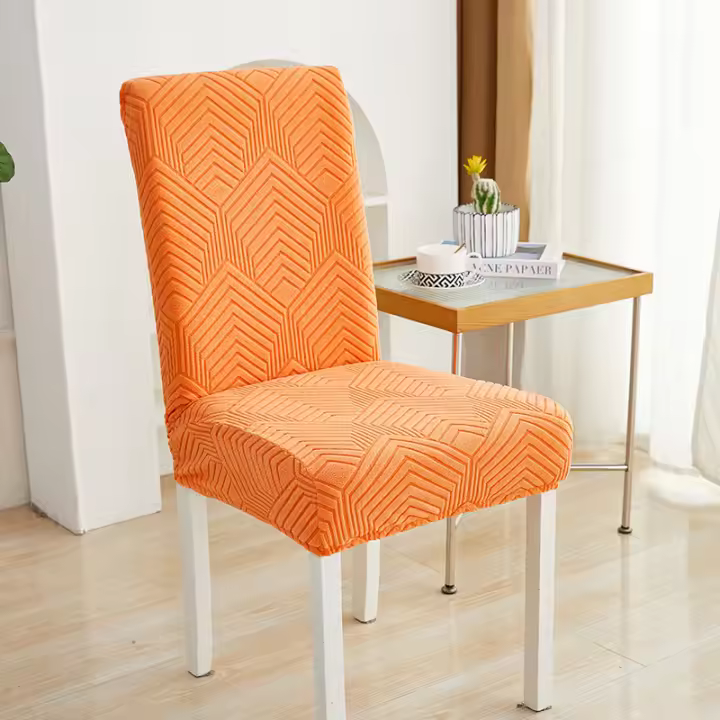 Cubierta de Silla de Comedor Elástica Protector de Silla de Trasera de Cocina Desmontable y Lavable - 1