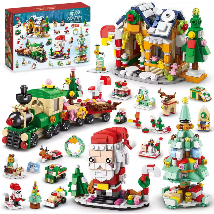 Calendario de asistencia para niños, Juego de bloques de construcción de Navidad, juguetes para niños, regalos de Navidad, 2024 - 1
