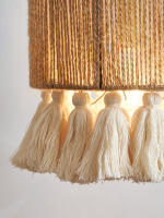 Lámpara Colgante TOMAXIN de 10 Pulgadas Estilo Bohemio Retro con Cuerda de Hierba Tassel para Dormitorio Restaurante Bar y Lámpara de Isla Fuente de Luz Energética Ahorradora Instalación Tipo de Cordón Color Blanco Cálido - details 6