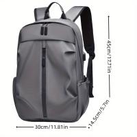 Moqueta Ligera de 20L Mejorada para Hombres y Mujeres con Compartimento para Portátil y Puerto de Carga USB - Correas Ajustables, Poliéster para Viajes, Trabajo, Escuela, Negocios - Carbón, Bolso de Transporte |   Diseño minimalista |   Textura Suave, Moc - details 2