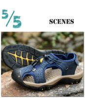 Zapatos de cuero de alta calidad para hombre, sandalias de talla grande, a la moda, novedad de verano, 40-48 - details 7