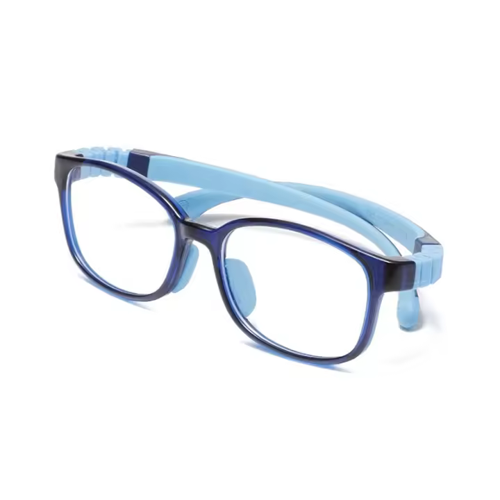 Nuevas gafas ultraligeras anti-azules para niños, patillas desmontables, protección ocular de silicona de dos colores, espejo plano especial para niños y - 1