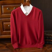 Suéter grueso de Cachemira para Hombre, ropa clásica cálida con cuello en V, Jersey de otoño e invierno, 4XL - details 23