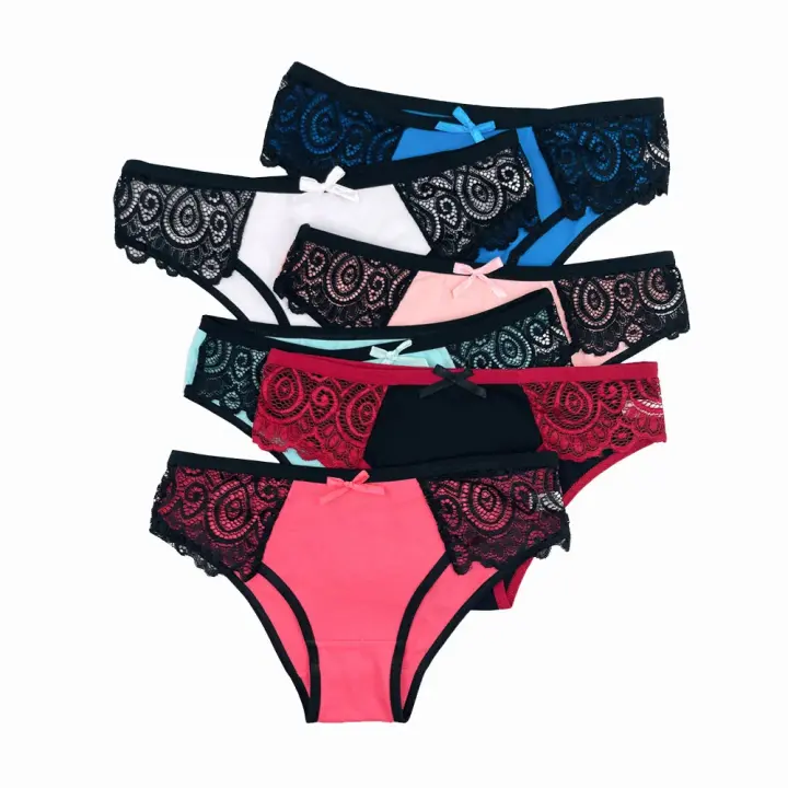 5 unids/set nueva llegada de tiro bajo señoras Sexy encaje Panty calzoncillos bragas para mujer Lencería calzoncillos de algodón - 1