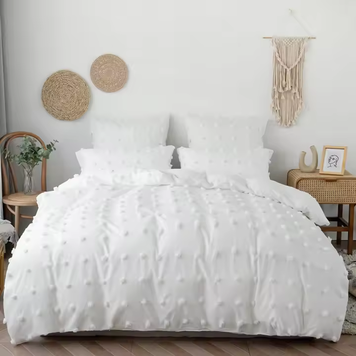 Juego de Ropa de Cama Amazon Tres Piezas de Textil para el Hogar de Color Sólido con Flor Cortada - 1