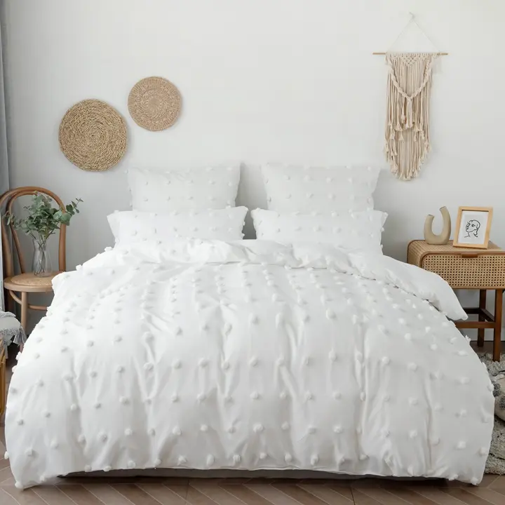 Juego de Ropa de Cama Amazon Tres Piezas de Textil para el Hogar de Color Sólido con Flor Cortada - 1