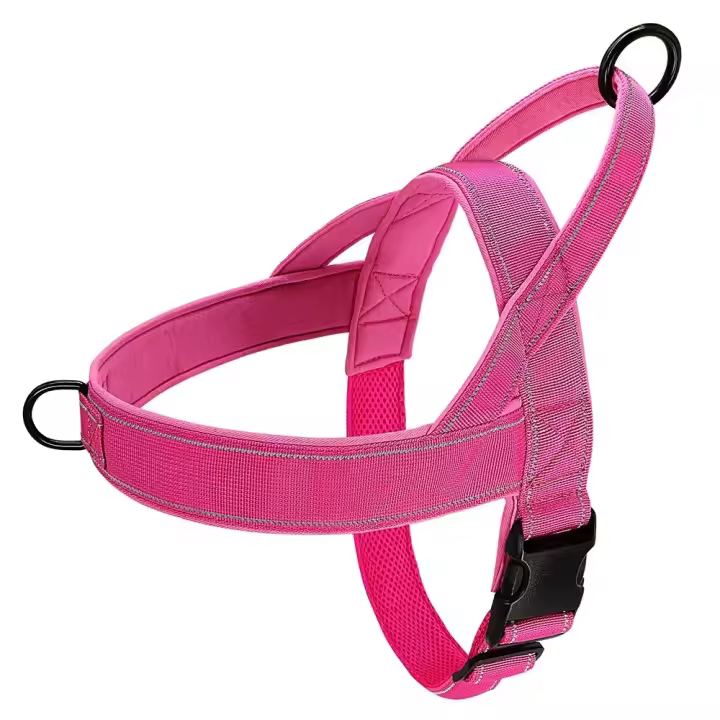 Chaleco de nailon para caminar para mascotas, chaleco ajustable resistente al desgaste para caminar con correa para perros con tiras reflectantes a prueba de explosiones - 1
