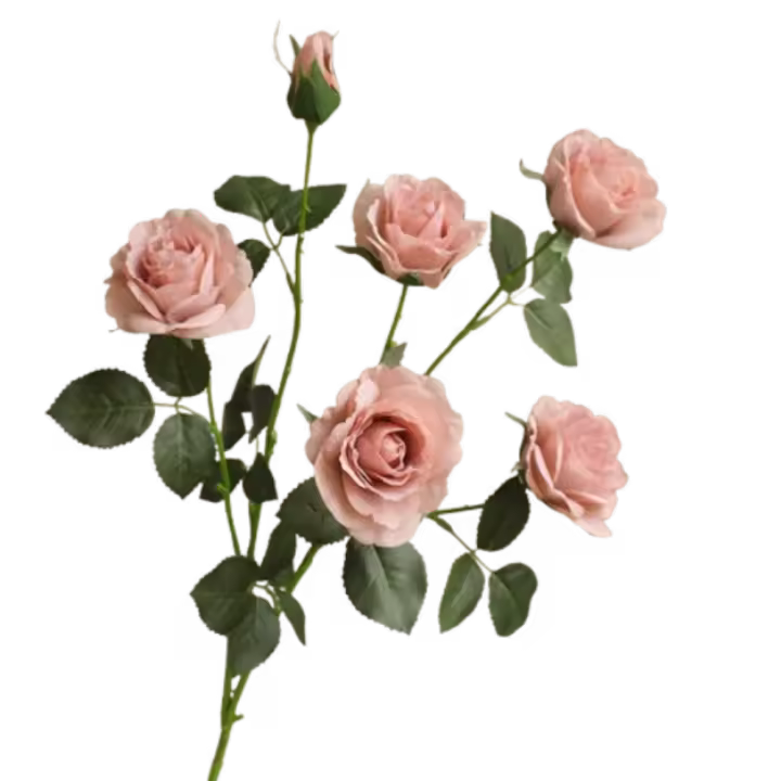 Rosa hidratante Artificial grande, tacto Real, simulación de 6 cabezales, ramas de flores rosas, flor falsa realista hecha a mano - 1