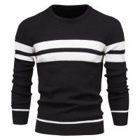 Nueva Suéter De Otoño Para Hombre Con Cuello Redondo Y Mangas Largas Patchwork Caliente Y Delgado Moda Casual Ropa De Hombre - details 4