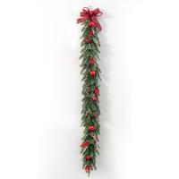 Colgante DIY corona navideña Artificial Bowknot bayas rojas vibrantes guirnalda de árbol de Navidad piñas PVC ventana decoración colgante puerta - details 9