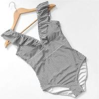 Traje de baño de una pieza para mujer, ropa de baño brasileña, con push-up, talla grande con cu - details 6