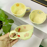 Taza de café de cerámica, taza de flores creativa para oficina y hogar, apta para lavajitas y microondas, 8,5 oz/250 ml - details 2