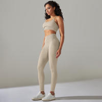 Hamidou-Conjunto de ropa deportiva de dos piezas para mujer, Leggings de cintura alta para gimnasio, Top corto, trajes deportivos de Fitness, ropa deportiva con lavado ácido - details 45